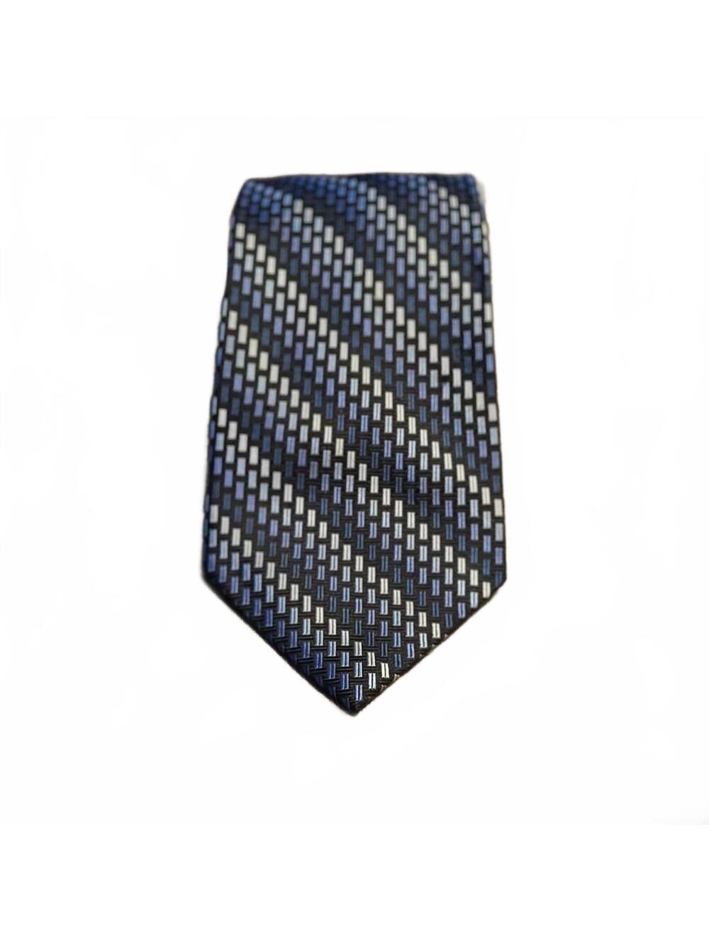 Bruno Piattelli Roma Blue Geometric Silk Tie